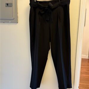 LOFT Black Classic Trousers with Tie Waist